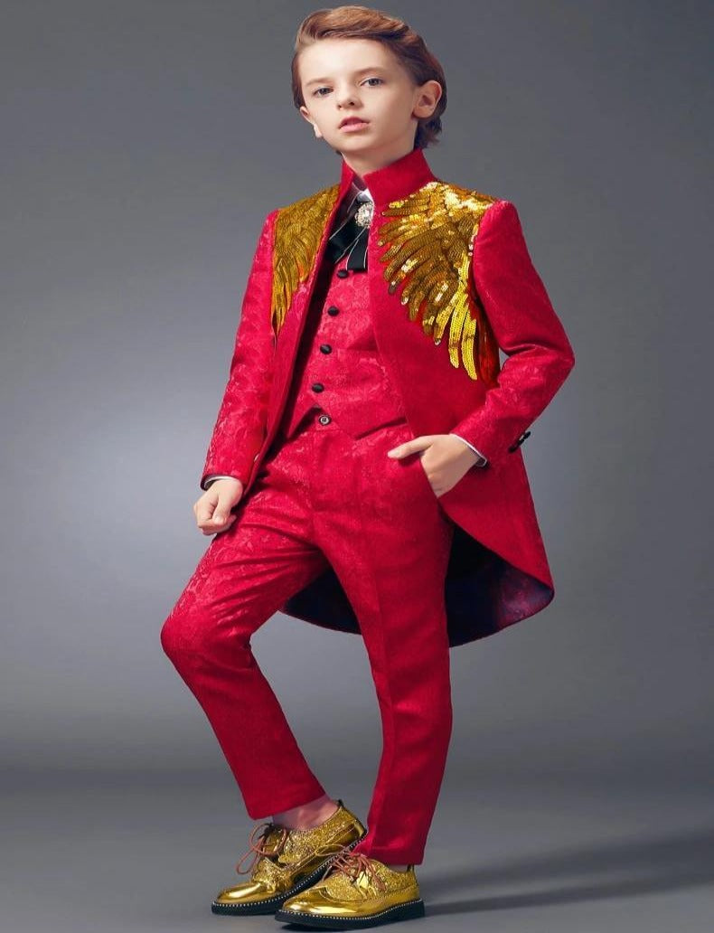 Hollywood Red Gold Tuxedo – lepetitgentlemen - Main Image